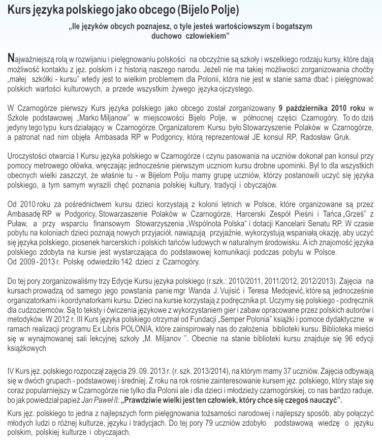 Kurs języka polskiego